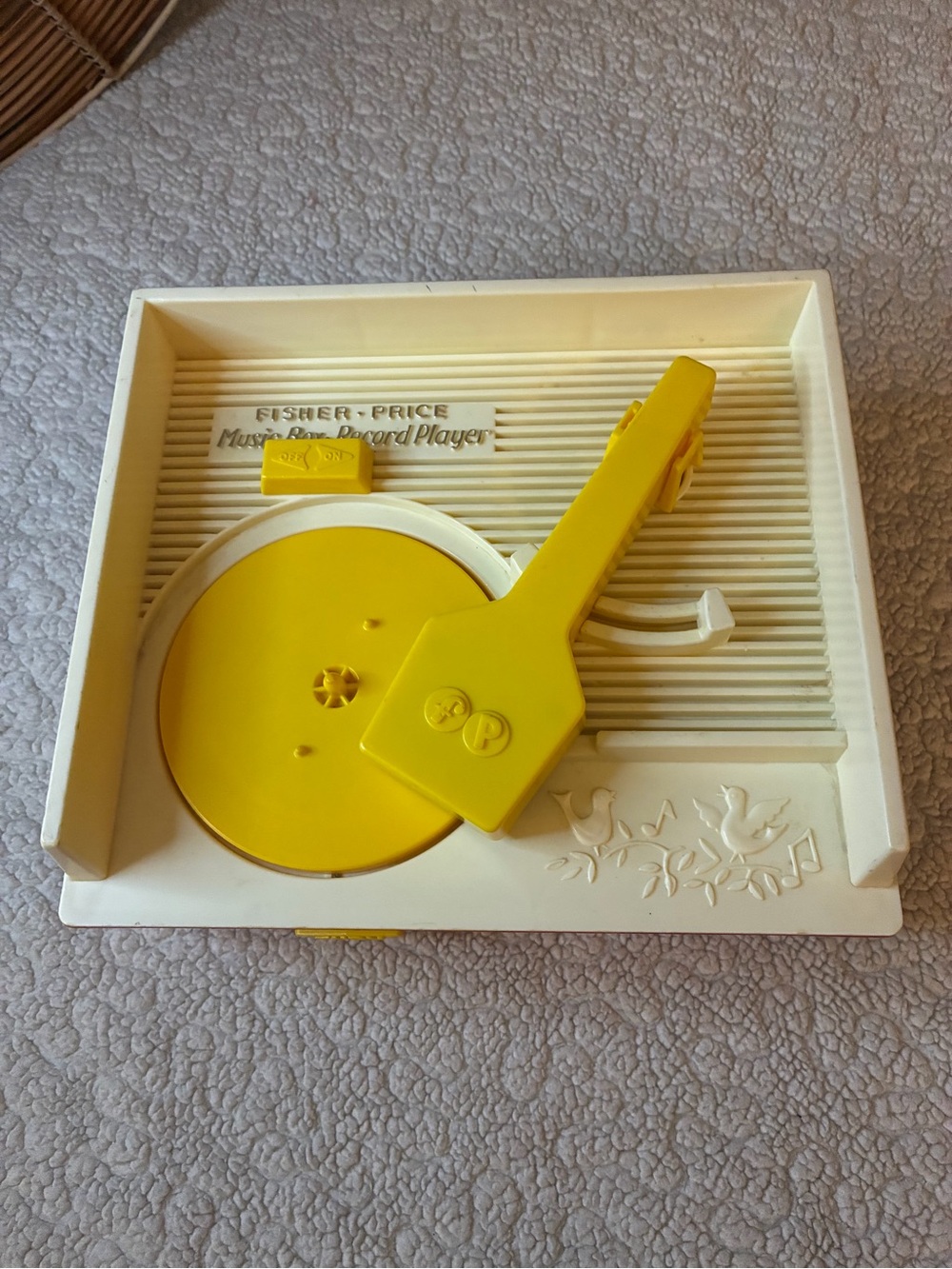 Vintage Fisher-Price Music Box Record Player #995 w/ 4 Records 1970s Toy